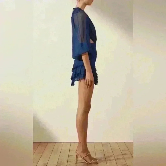 Shona Joy Safira Cut Out Backless Mini Dress in Aegean Blue Size 6 - Picture 12 of 14